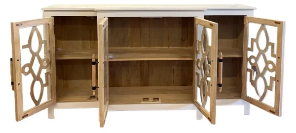 Modern Farmhouse Mango Wood White 2-Tone Credenza - Image 5