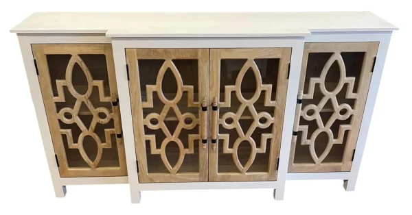Modern Farmhouse Mango Wood White 2-Tone Credenza - Image 4