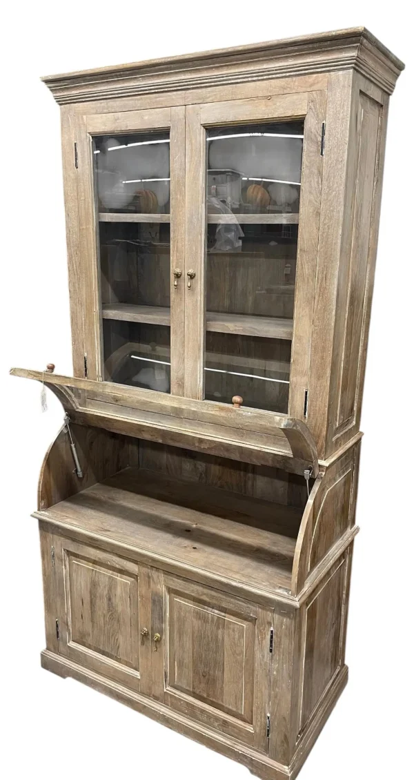 Coastal Cottage Curved Glass Kitchen Cupboard - Image 5