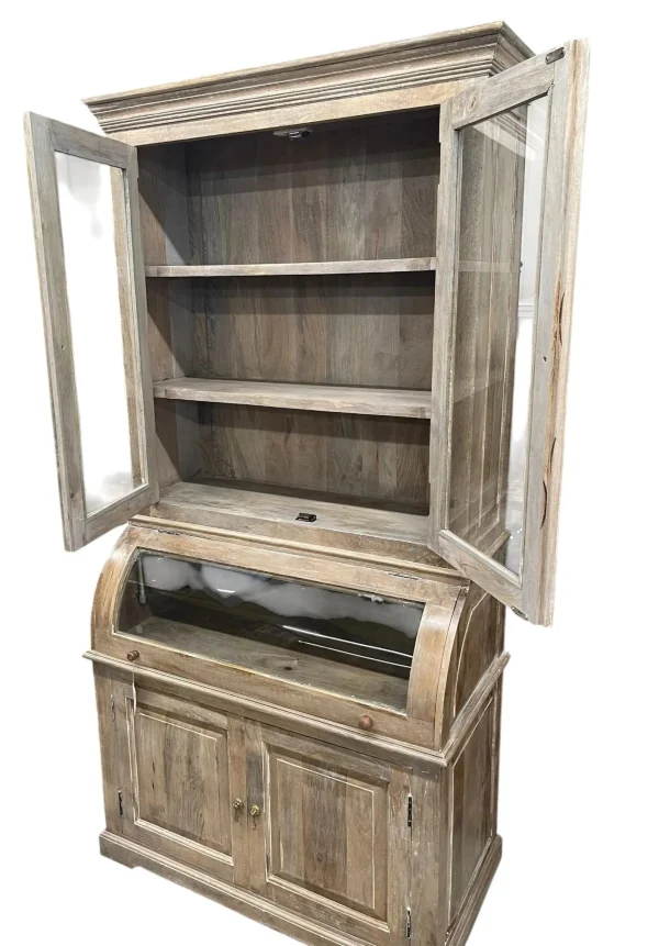 Coastal Cottage Curved Glass Kitchen Cupboard - Image 6