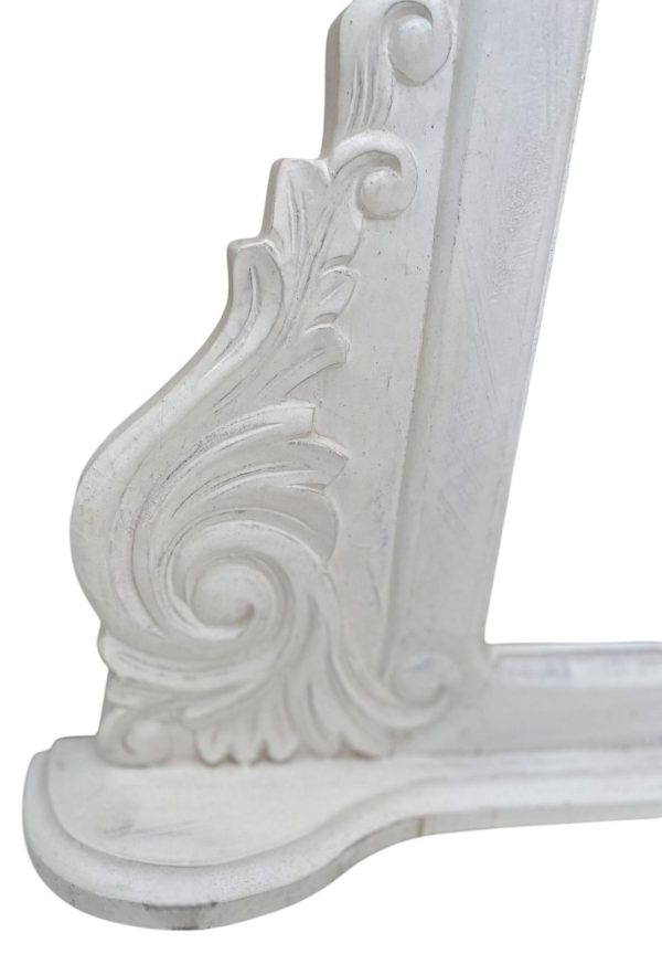 French Chateau Baroque White Mahogany Vanity Table - Image 8