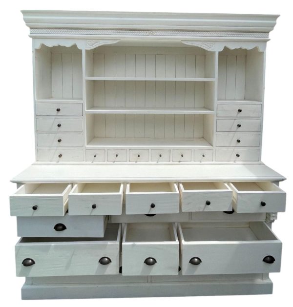 French Country White Mahogany Kitchen Pantry - Image 3