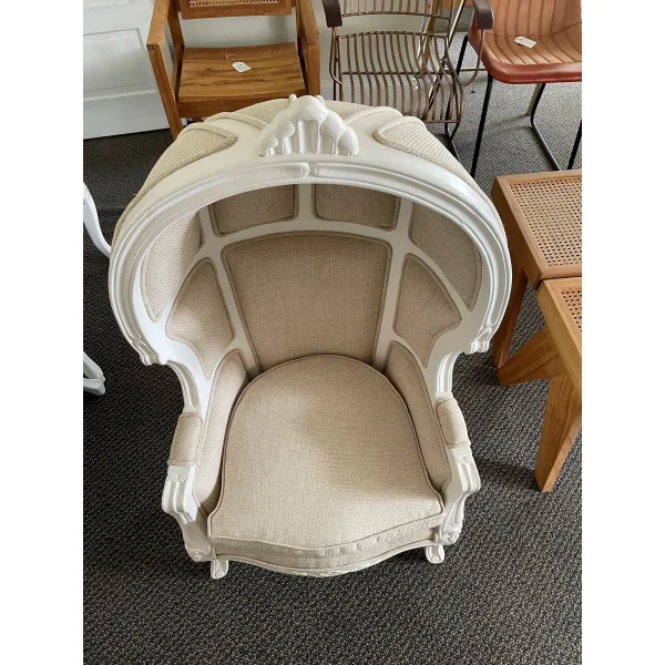 Louis XV French Child-Size Canopy Throne Chair - Image 8