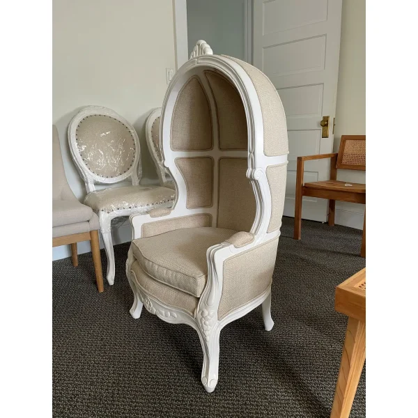 Louis XV French Child-Size Canopy Throne Chair - Image 9
