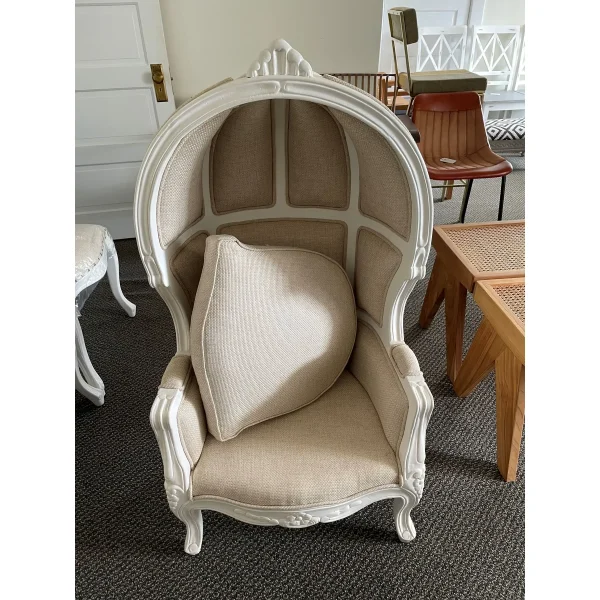 Louis XV French Child-Size Canopy Throne Chair - Image 10