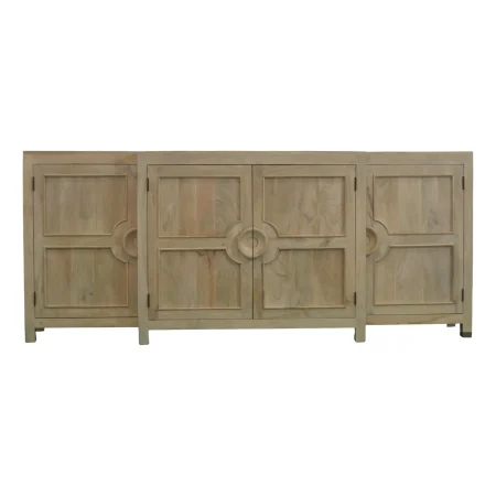 Mid Century Modern Rustic 4-Door Natural Wood Buffet