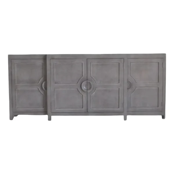 Mid Century Modern Rustic 6-Door Gray Buffet