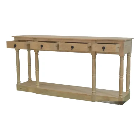 Modern Coastal 4 Drawer Breakfront Console Table