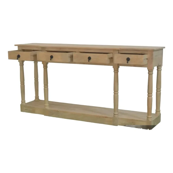 Modern Coastal 4 Drawer Breakfront Console Table