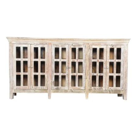 Old Country Farmhouse Rustic 6-Door Glass Sideboard