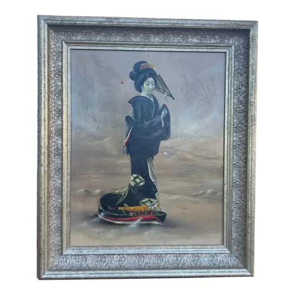 Original Asian Painting Oil on Board