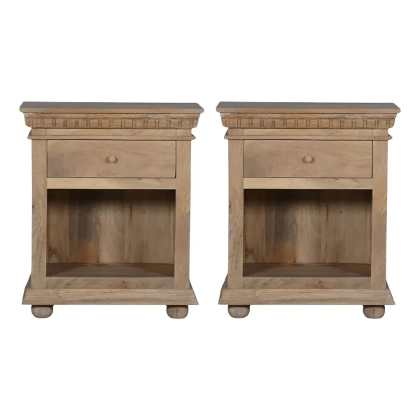 Pair of French Country Open Shelf Nightstands