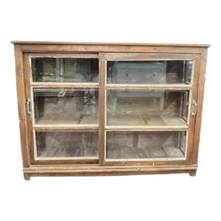 Rustic Reclaimed Sliding Glass Door Cabinet