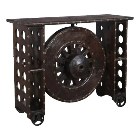 Southwestern Rustic Wagon Wheel Console