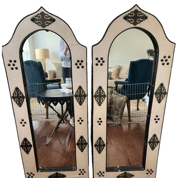 Pair of Tall Vintage Handcrafted Mirrors