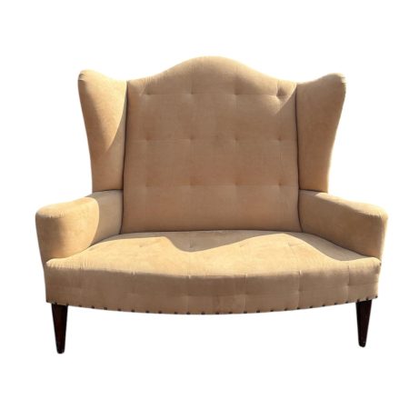 Lewis Mittman Tan Suede Love Seat