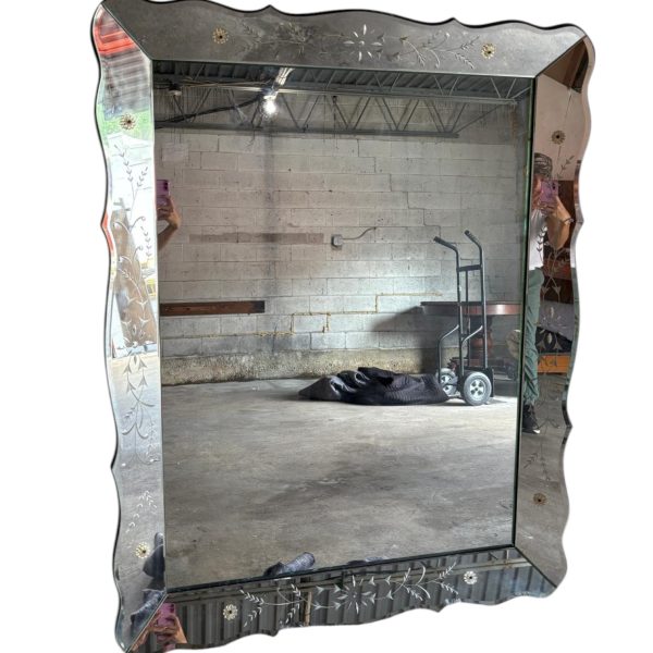 1950's Oversized Art Deco Venetian Style Mirror - Image 2