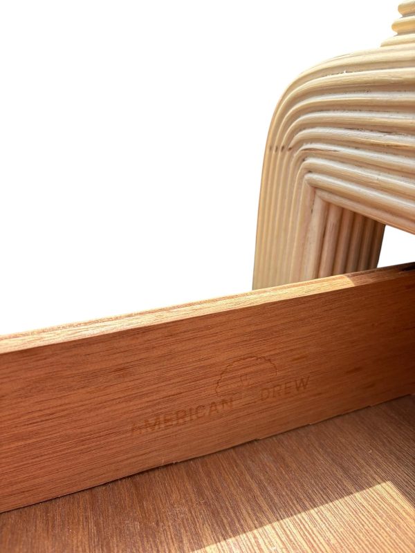 Vintage 1970s Reeded Blonde Wood Console Table - Image 6