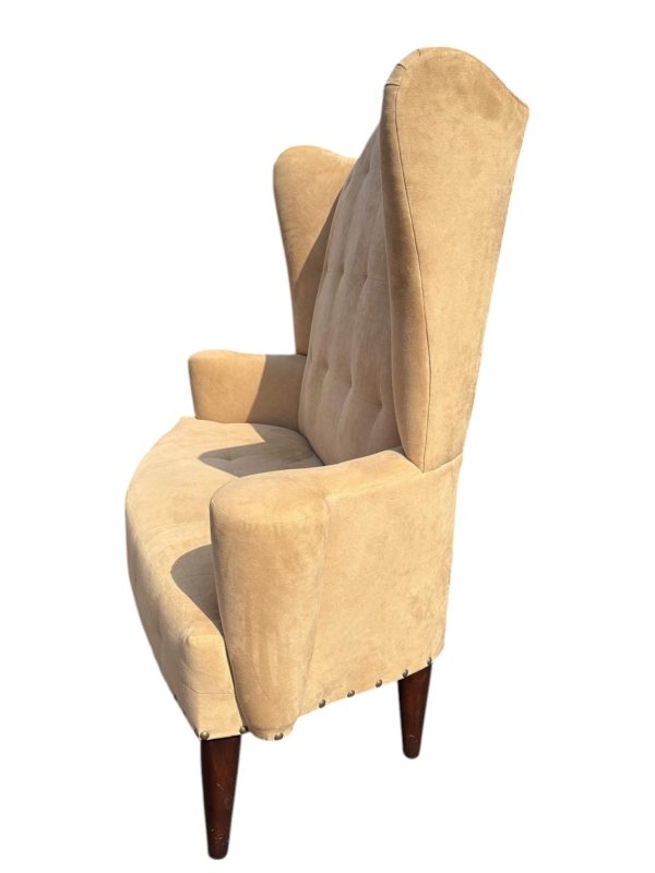 Lewis Mittman Tan Suede Love Seat - Image 3