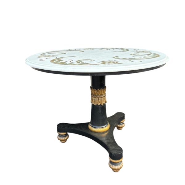 Neoclassical Empire Marble Top Pedestal Table - Image 2