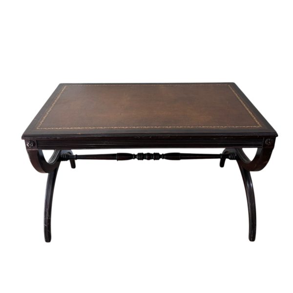 Vintage Leather Top Coffee Table - Image 3