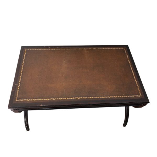 Vintage Leather Top Coffee Table - Image 2