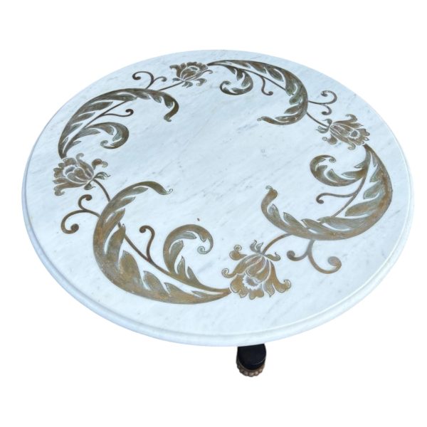 Neoclassical Empire Marble Top Pedestal Table - Image 3