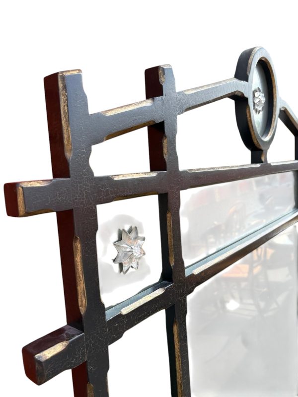 Oversized Arts & Crafts Antiqued Vintage Mirror - Image 4