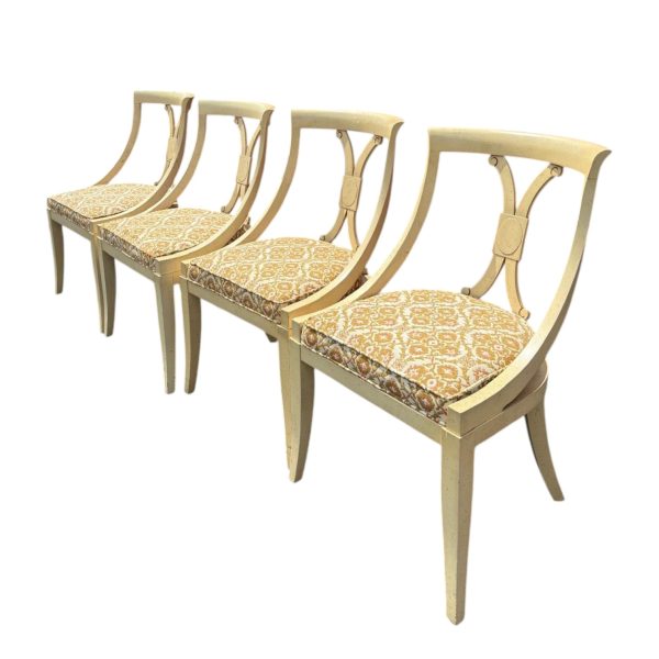 Vintage Regency Mid Century Modern Set of 4 Dining Chairs - Image 3