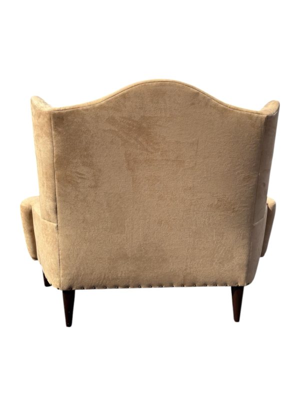 Lewis Mittman Tan Suede Love Seat - Image 4