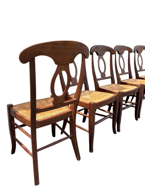 Set of 6 Pottery Barn Rush Seat French Dining Chairs - Image 4