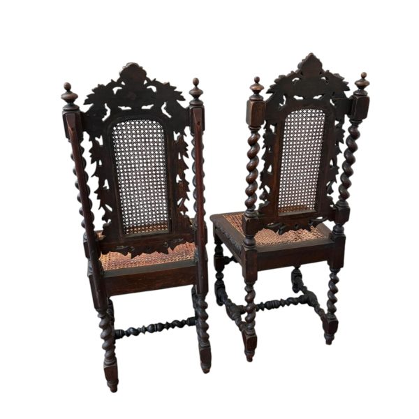 Set of 2 Cane Victorian Antique Chairs - Image 3