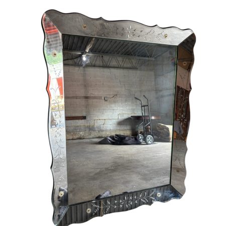 1950's Oversized Art Deco Venetian Style Mirror