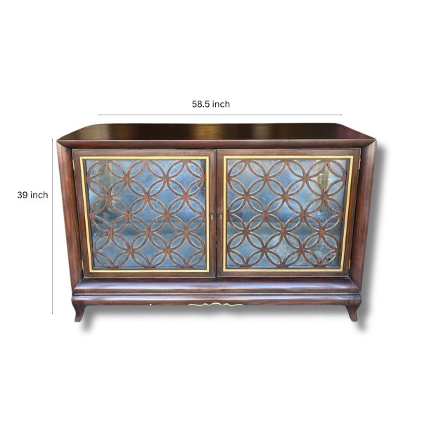 Maitland Smith Gilded Mirrored Cabinet - Image 2