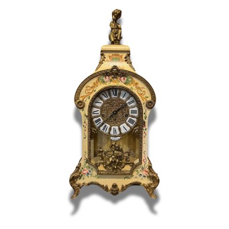 Vintage-Tiffany Mantle Shelf Clock Franz Hermle 30" Made in Italy 1978
