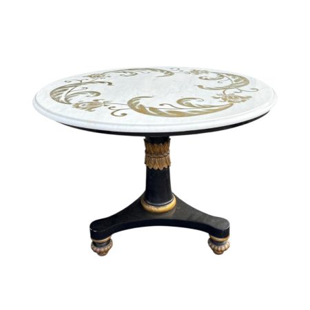 Neoclassical Empire Marble Top Pedestal Table