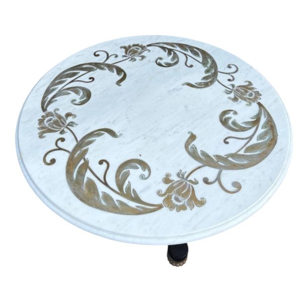 Neoclassical Empire Marble Top Pedestal Table - Image 4