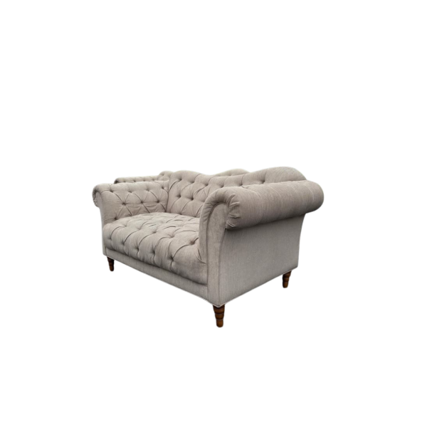 Tufted Grey Settee - Image 2
